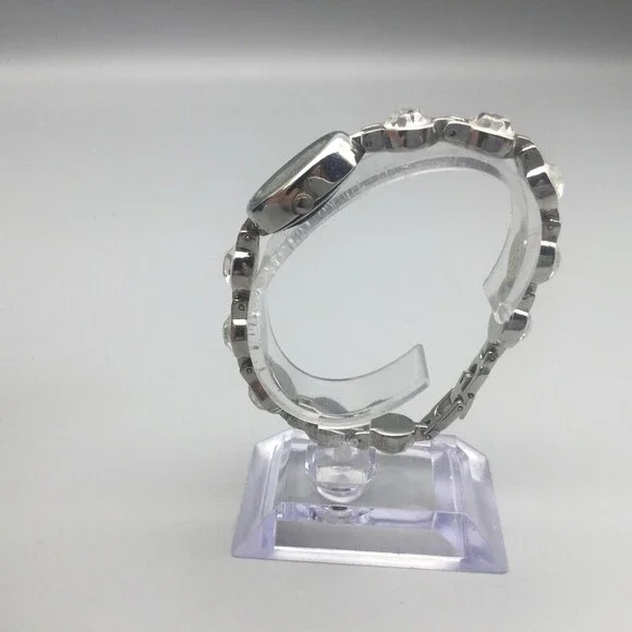 Cannes Womens Watch 17mm White MOP Silver Tone Crystal Bracelet New Battery 7" - Picture 5 of 15